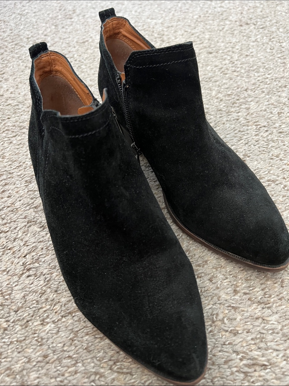 SARTO By Franco Sarto Black Suede Pointed Ankle Booties Size 8.5